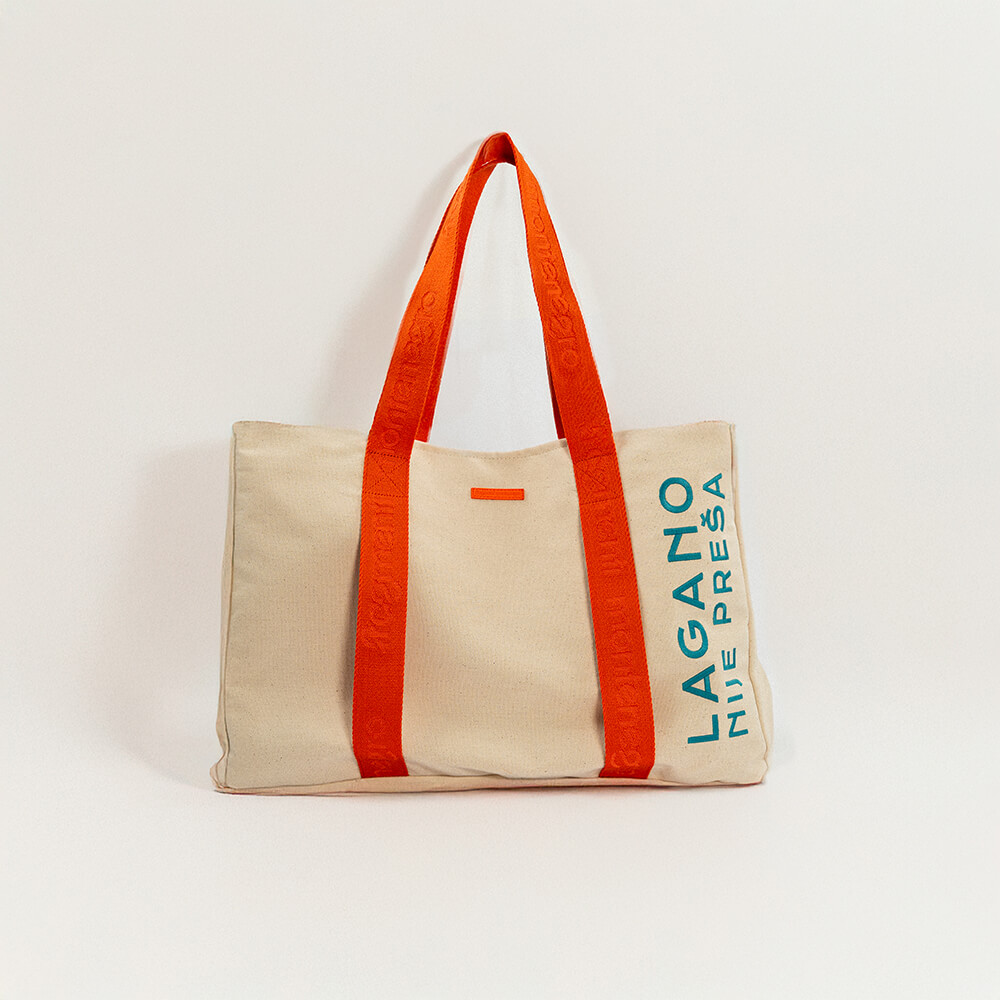 KENOVA? / LAGANO, NIJE PREŠA • Canvas Tote Bag • Orange